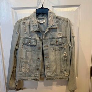 Ci Sono Light Blue Distressed Jean Jacket